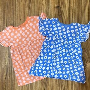 Old Navy Blue and White Floral Toddler Dress